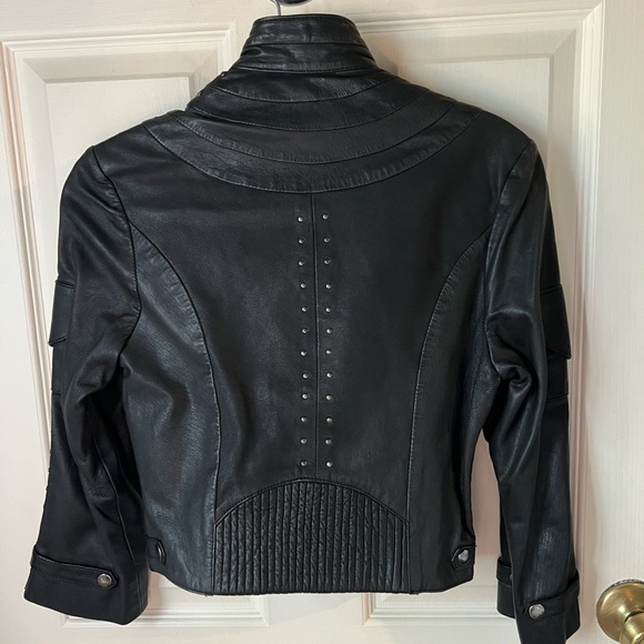 Skingraft studded moto leather jacket - Picture 2 of 6